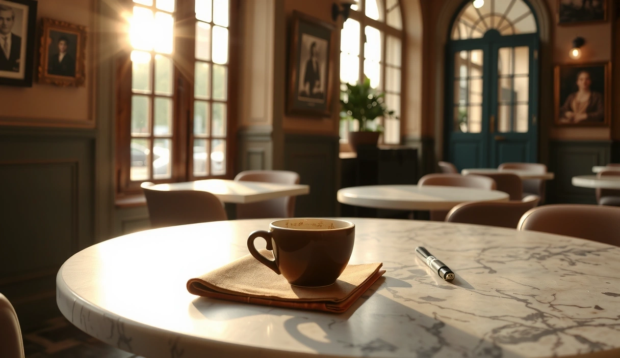 Interior of Café de Flore in Paris, showcasing its iconic heritage.